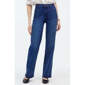 Madewell The Petite Emmett Wide-Leg Full Length Jean Patch Pocket Edition Sz 24P